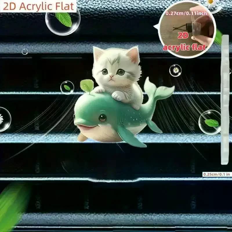 Deodorante per Auto a Clip per Bocchetta dell'Aria, a Forma di Gatto Carino, Elegante Accessorio per Aromaterapia a Lunga Durata per Interni Auto