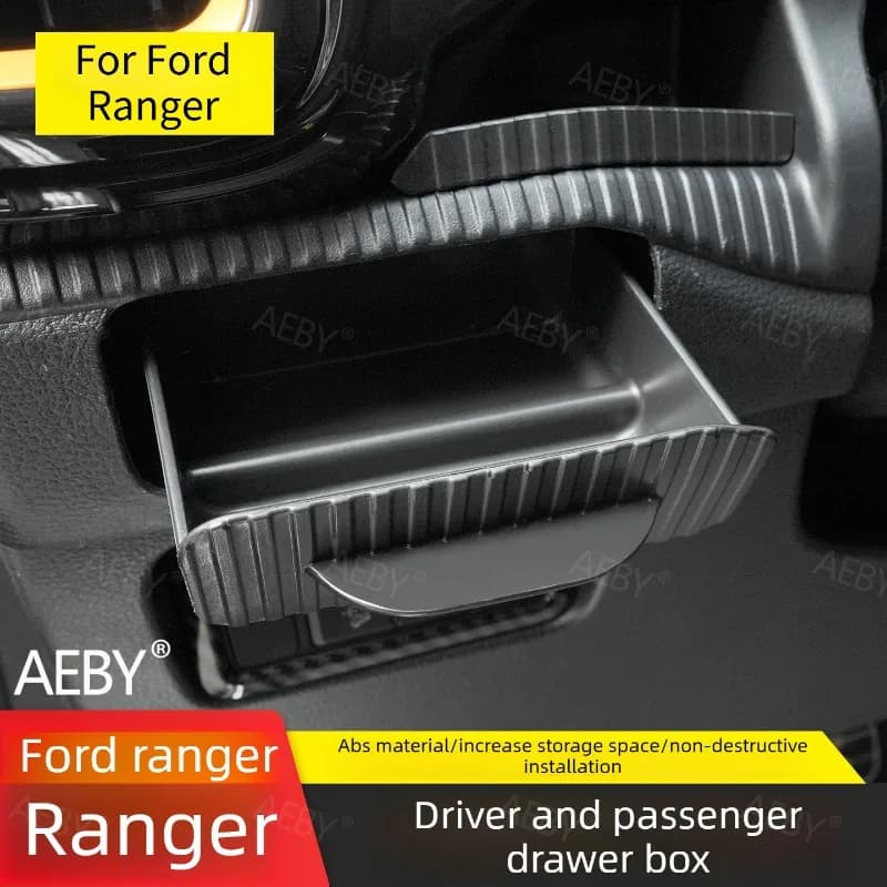 For Ford Ranger 2022-2026 Under-seat storage drawer slide-out,Hidden,Pull-out storage box,storage mat,Car interior accessories
