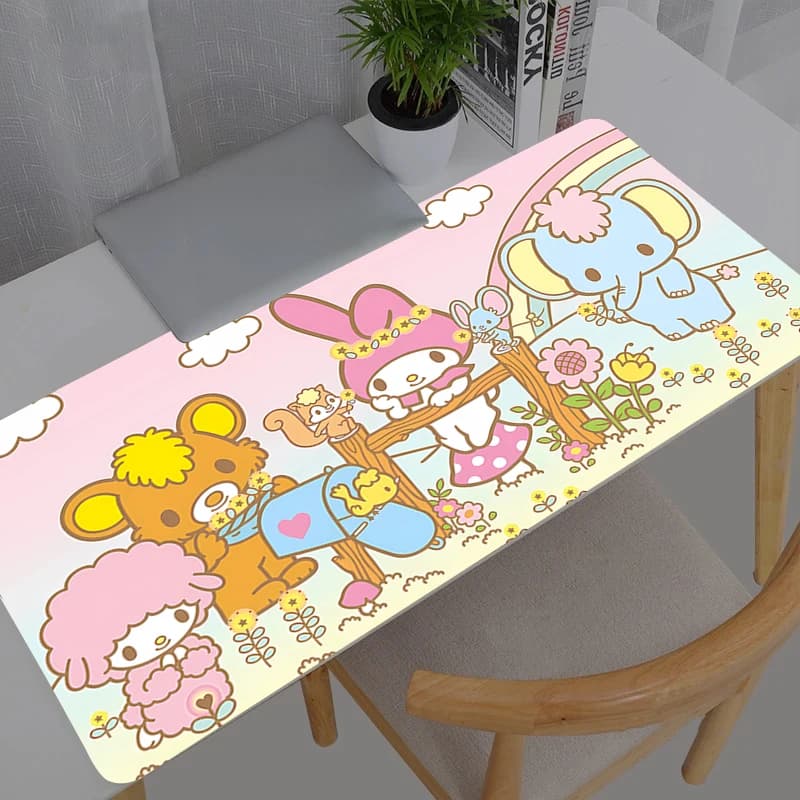 Tappetino per mouse Anime My Melody Sanrio, resistente, grande XXL, per tablet, tastiera Varmilo, accessori da gioco Kawaii.