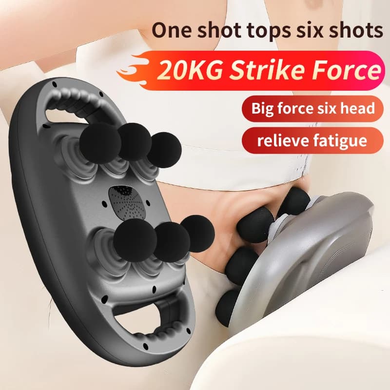 9-speed electric muscle massager, 6-head massage gun from 2000 mAh, rechargeable palm to relax deep tissue muscles in the body