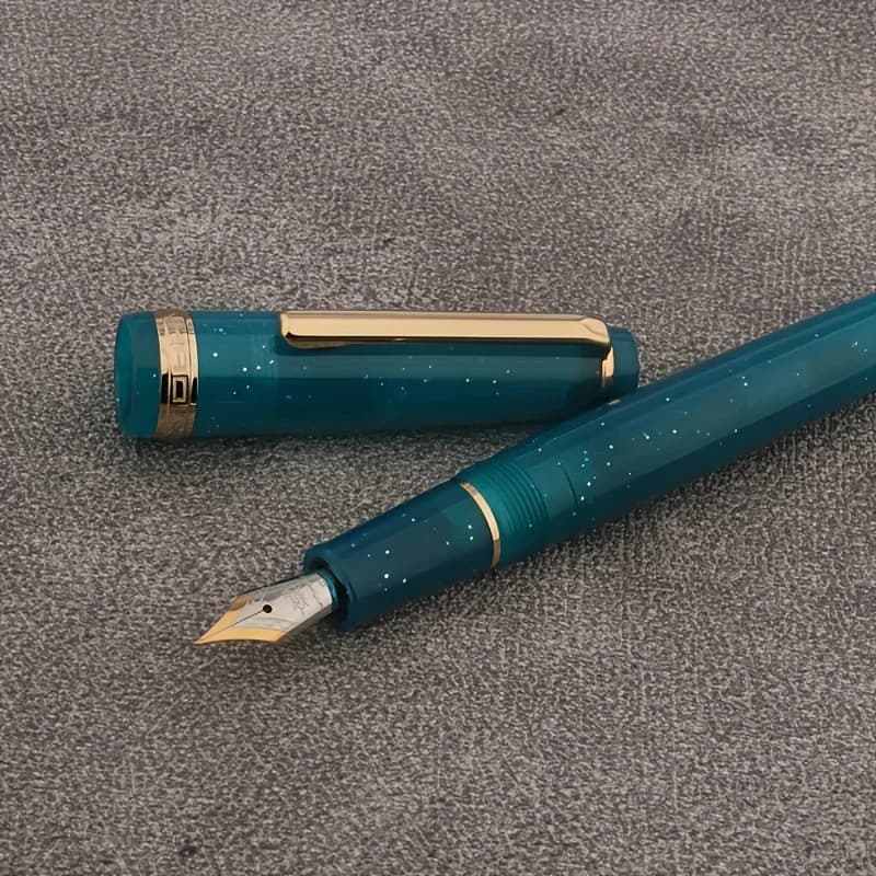 1pc jinhao 82 Plastic fountain pen transparent peacock blue EF/F/M/BEND NIB for students' stationery and office supplies