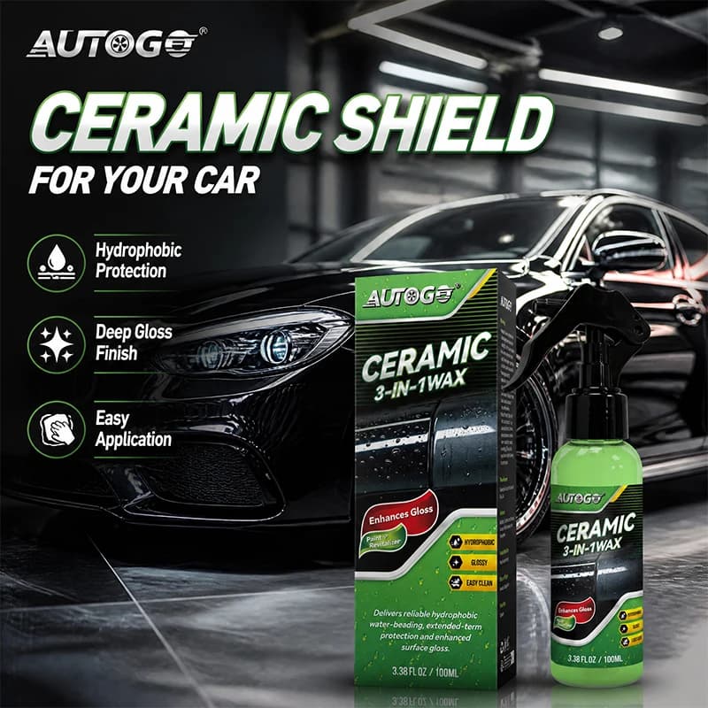 AUTOGO 100ml Ceramic Wax Spray Hydrophobic Water Beading Anti‑Dirt Quick Car Paint Coating Polish Gloss Enhancer For Auto Body