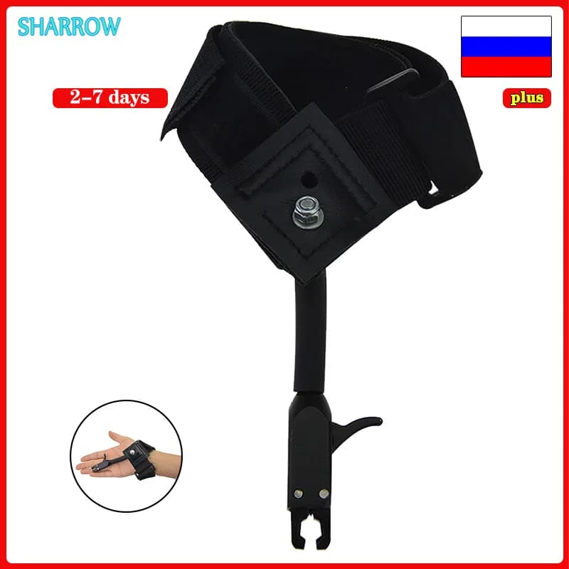 1pc Wristband Release Aid Compound Bow Black Archery Bow Shooting Trigger rilascio della pinza accessori per l'allenamento di caccia all'aperto
