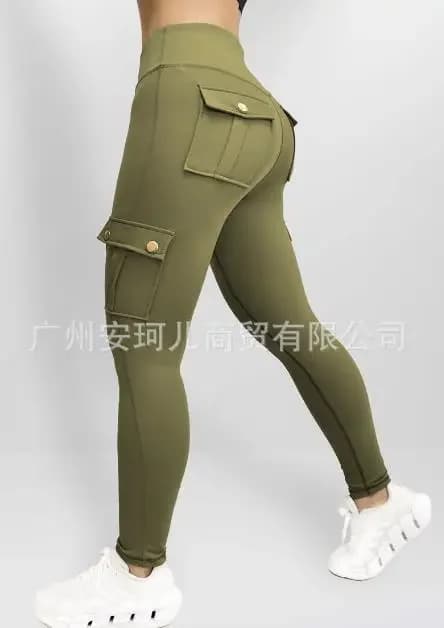 CPSYMYM Pantaloni cargo da donna Design tascabile estivo Casual Vita alta Skinny Quick Dry Fitness Yoga Pantaloni da corsa Streetwea