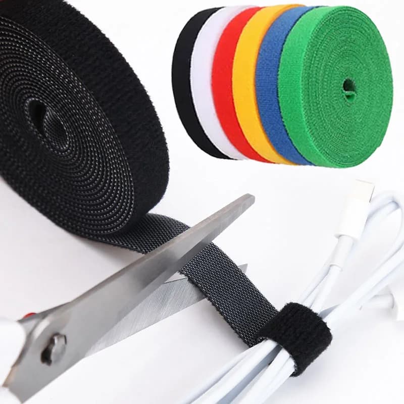 5M/Rotolo 12 millimetri Cavo Dati di Stoccaggio Velcro Nastro Vincolante Nylon Taglio Libero Fascette Doppio Viso Adesivo Vincolante Avvolgimento Cavo organizzatore