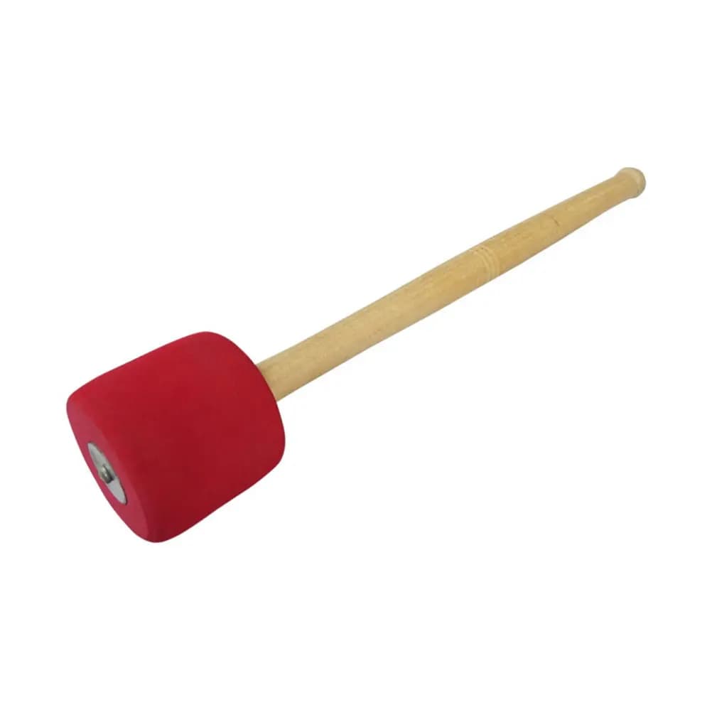1 Pezzo Bacchetta per Grancassa con Manico in Legno Rosso e Imbottitura in Gomma Rinforzata, Accessorio per Percussioni