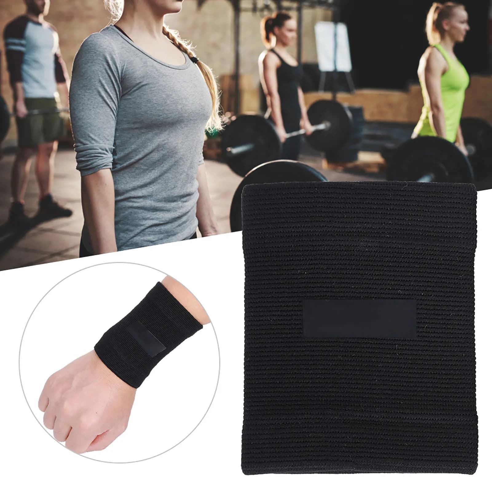 Protezione da polso super elastica Protezione da polso super elastica nera Tutore da polso per esercizi per uomini e donne fitness per sport all'aria aperta