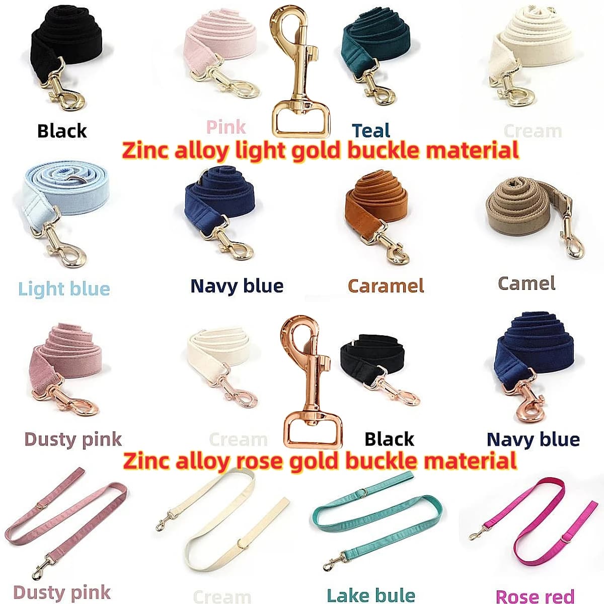 Guinzaglio per Cani alla Moda in Velluto e Corduroy con Fibbia in Lega di Zinco, Corda per Cani, Catena per Cani, Accessori per Animali Domestici