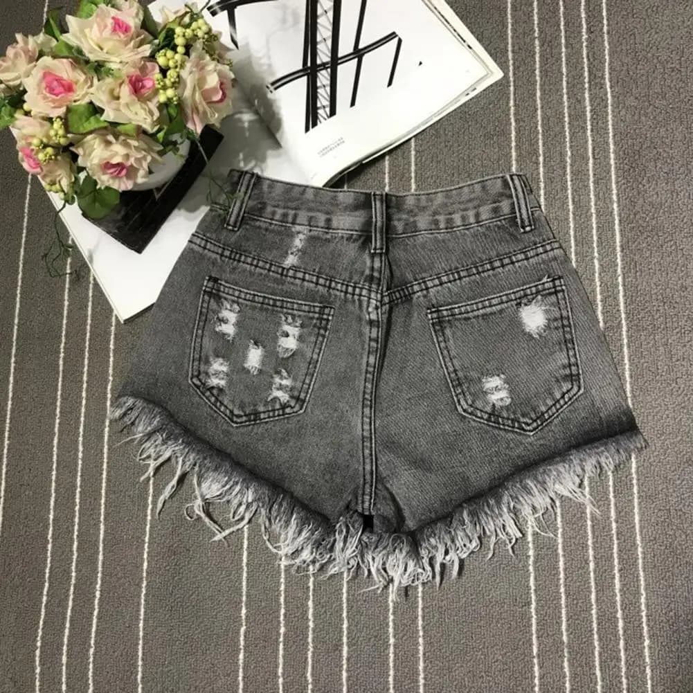 Summer Tight Elasticty Female Short Jeans Pants Korean Style Clothes 2025 Harajuku Fashion Women's High Waist Denim Shorts