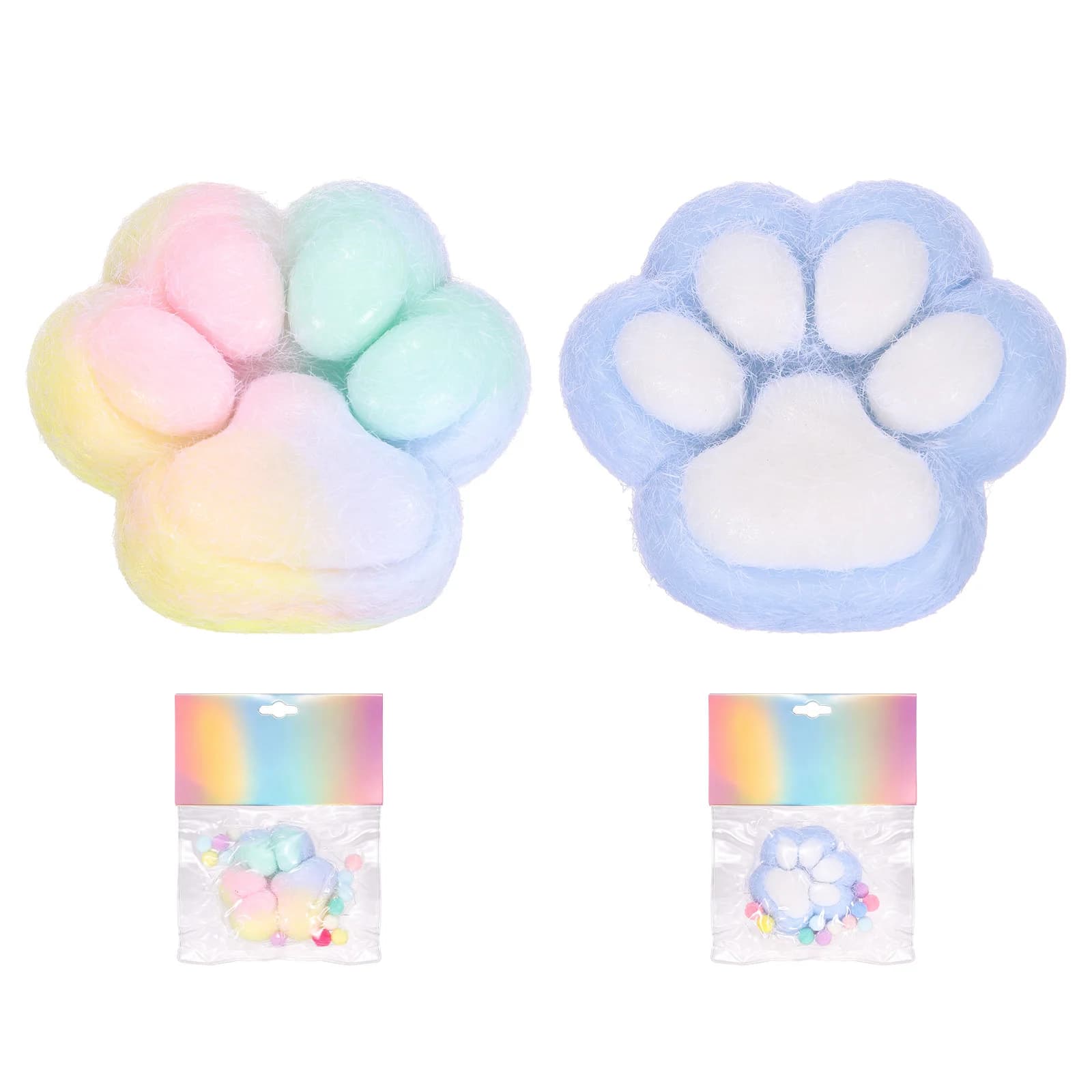 3 Inch Cat Paw Squeeze Toy Set Cute Cat Paw Sensory Toy Soft Funny Fidget Toy Perfect for Stress Relieving, Party Favors Gifts