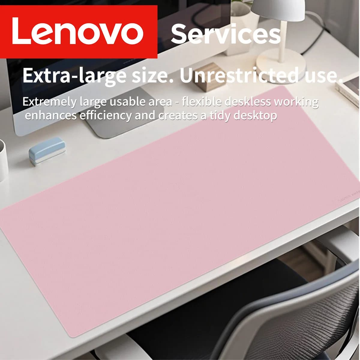 Tappetino da scrivania in pelle di grandi dimensioni Lenovo Tappetino per mouse impermeabile minimalista Resistente al calore per laptop da gioco per ufficio