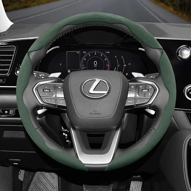 Coprivolante in pelle scamosciata segmentata antiscivolo con fibbia, adatto per Lexus IS250, CT200H, IS350, ES300H, RC, IS300H, RX, RX4