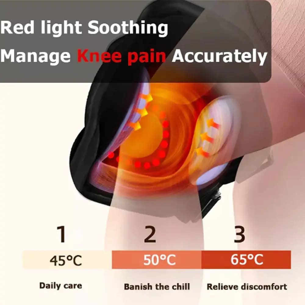 Massaggiatore elettrico per ginocchio con sollievo muscolare profondo, traspirante, grande schermo LED, ginocchiera riscaldata senza fili, cinturino regolabile