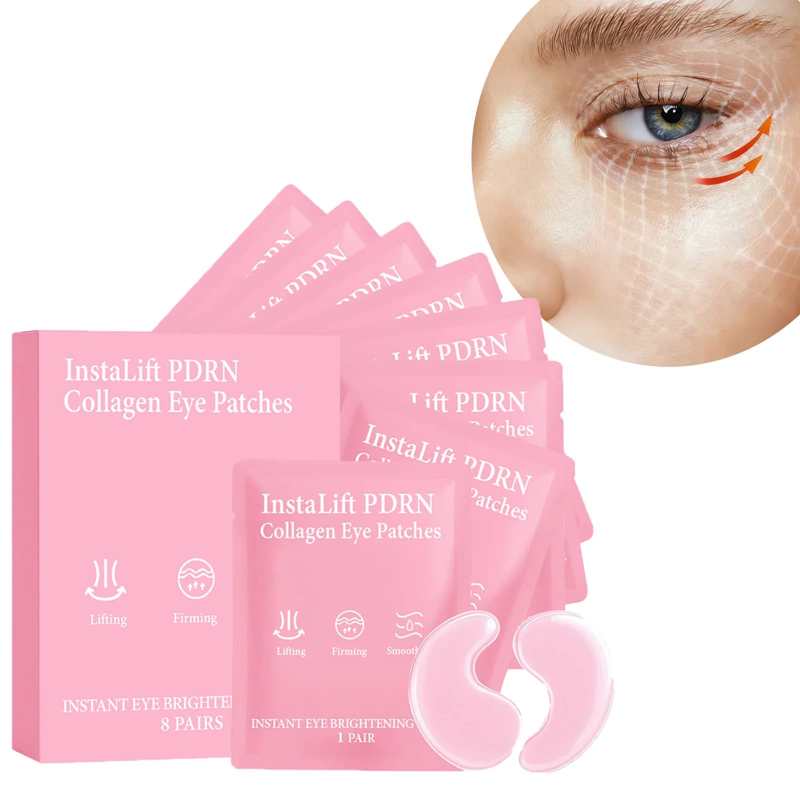 Maschere Patch Eyes to Collagen and Hyaluronic Acid for Occhiaie, Bags, Subtle Lines and Rugues - Mask Refreshing Eyes and Rassodante in Hydrogel