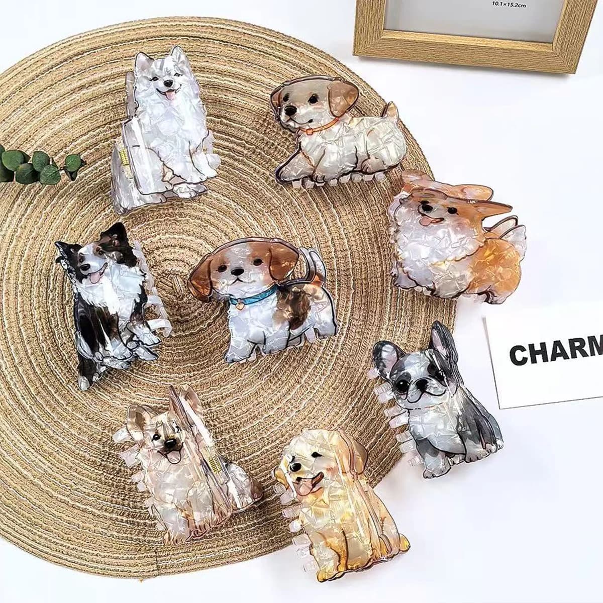 1pc carino forcina animale medio, ricci Shiba Inu corgi cucciolo acrilico grip clip cartone animato forcina pan capelli squalo clip