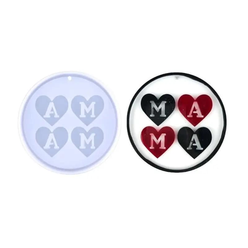 A52E Keychain Silicone Mold Round Silicone Mold for Car Pendant Home Decors Crystal Epoxy Resin Mold DIY Jewelry Making Mold
