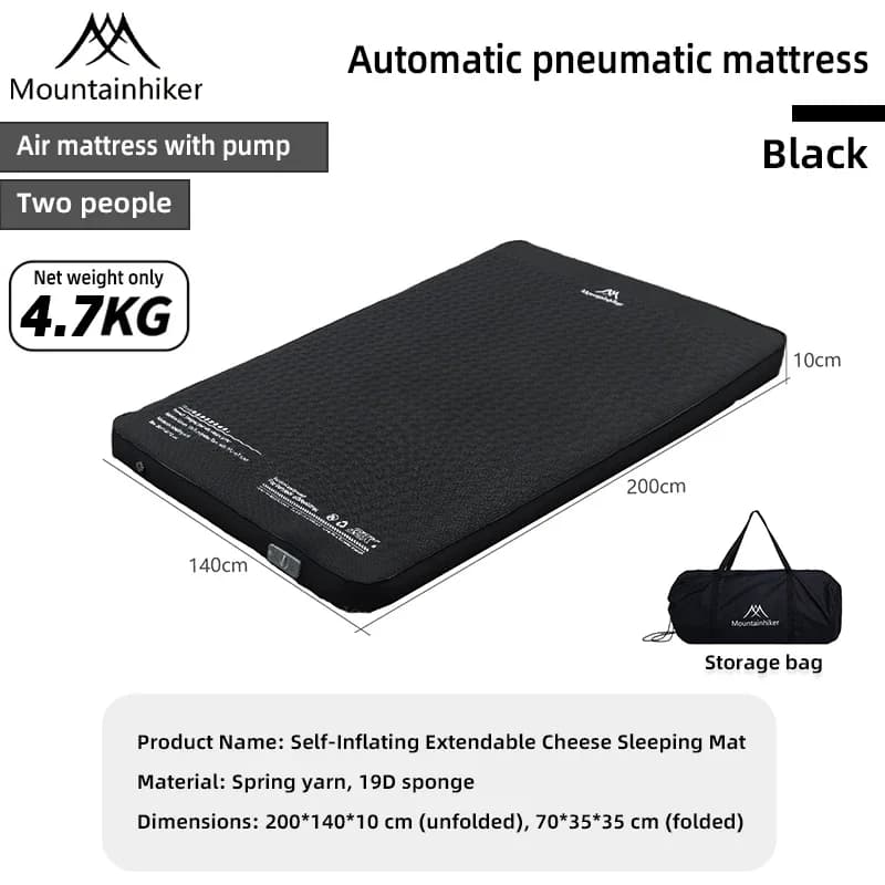MOUNTAINHIKER Materasso Gonfiabile Spesso 10CM, Tappetino Portatile per Dormire con Borsa per il Trasporto, per Campeggio, Nuova Versione Migliorata