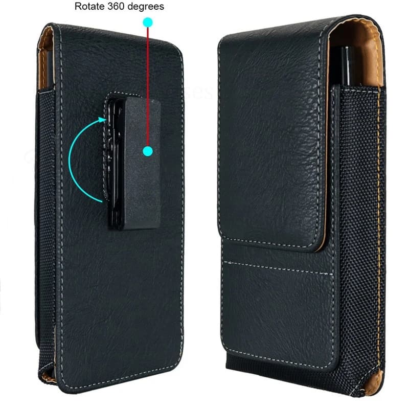360° Belt Clip Leather Phone Case For Samsung S26 Ultra 5G S25 Edge S25 FE S22 S23 S24 Plus Universal Flip Waist Bag Phone Pouch