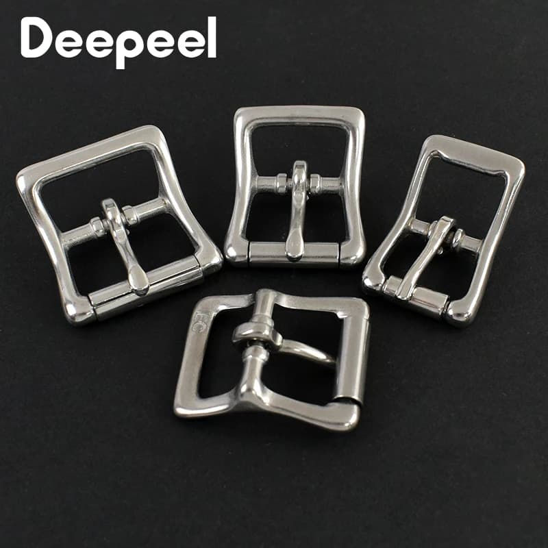 5 Pezzi Fibbie per Cinture 16/20/25mm in Acciaio Inossidabile, Fibbia a Perno per Jeans da Uomo, Gancio Regolabile per Cinture, Accessori Fai-da-Te per Lavorazione del Cuoio