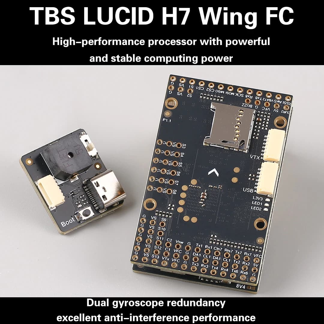 TBS LUCID H7 WING FC Dual Gyroscope Control Module for 3-12S Fixed-Wing & VTOL Drones - Flight Controller