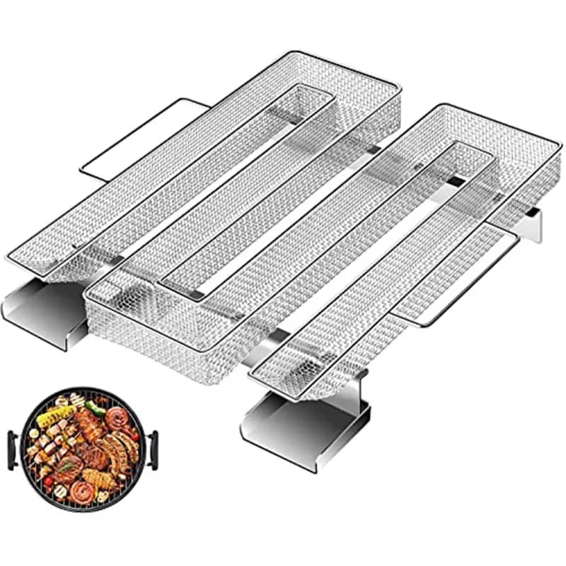Cold Smoke Generator with Handle Stainless Steel with Hook and Cleaning Brush for BBQ Smoker Reusable Food Smoker Smoker Ovens