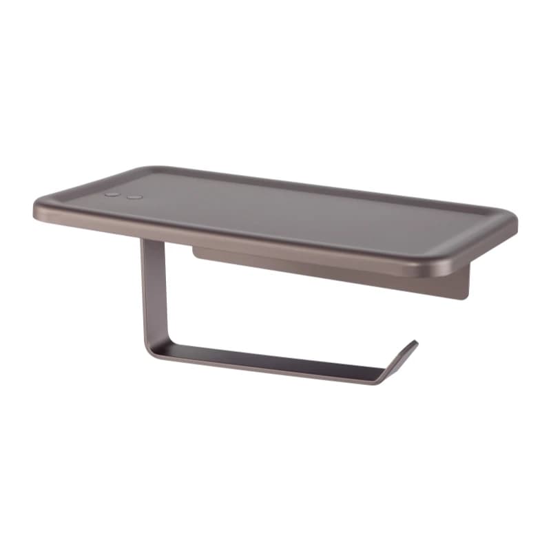 Custom Logo Modern Single Layer Wall Mounted Aluminum Storage Rack High Quality Anodized Surface Toilet Paper Tissue Holder