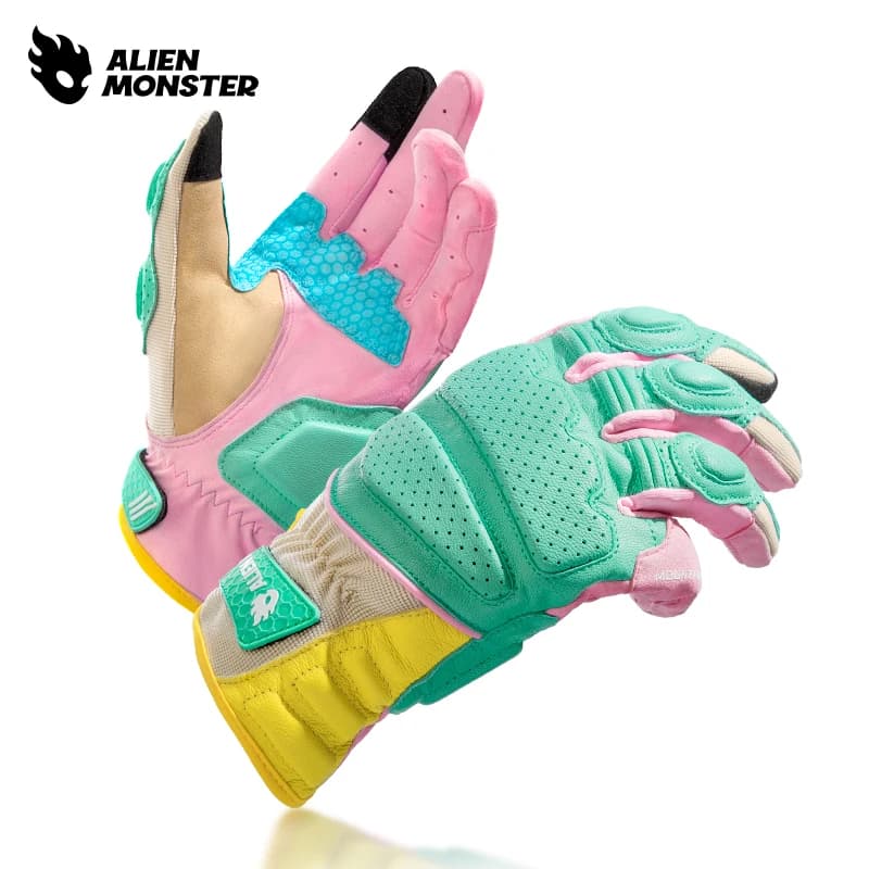 Guanti da moto da donna in vera pelle Guanti antigoccia per la guida in moto, attrezzatura da moto da uomo per tutte le stagioni
