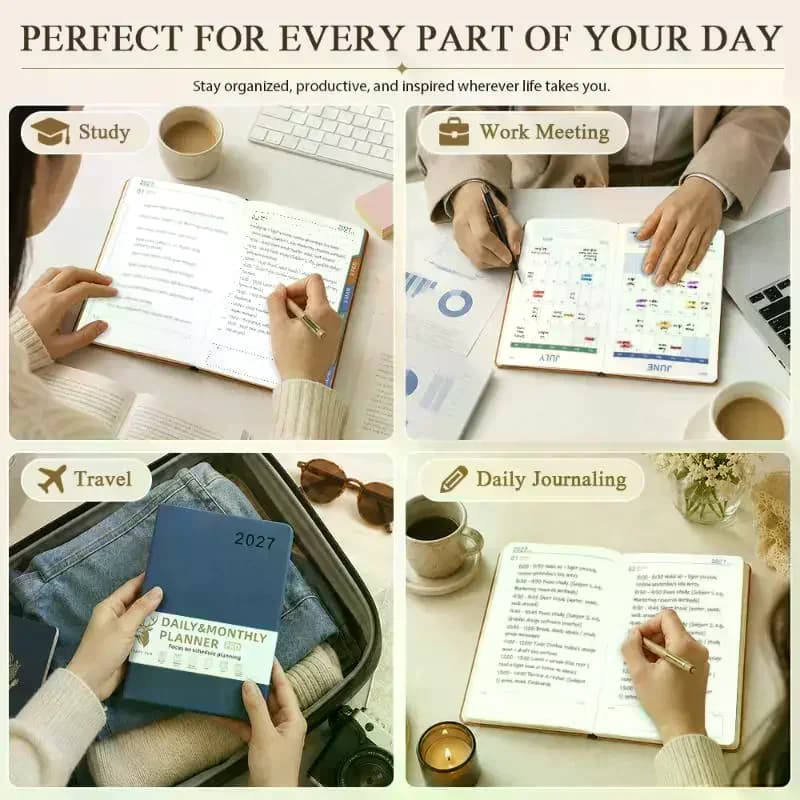 2027 Schedule Planner Notepad Wear-resistant Efficiency A5 Agenda Planning Notebook Simple Portable To-do List Notebook English