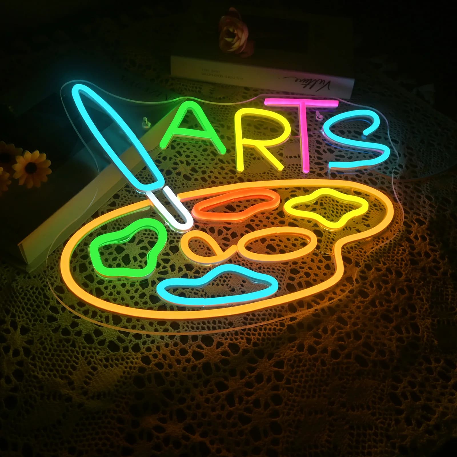 Vernice al neon Insegne luminose al neon con pittura dimmerabile per la decorazione della parete Insegna illuminata a LED alimentata tramite USB per la decorazione della parete artistica da studio