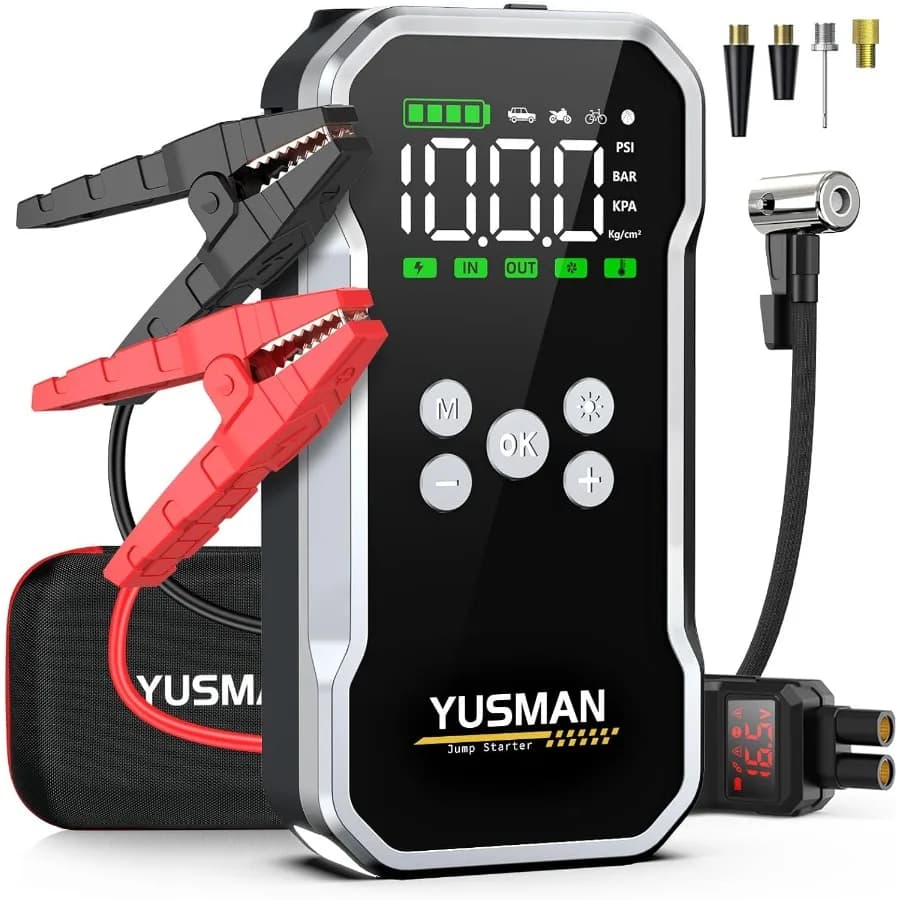 Avviatore di emergenza Avviamento di emergenza per auto 6000A con compressore d'aria per batteria di veicoli di emergenza Boost 150PSI Compressore d'aria incluso Comp
