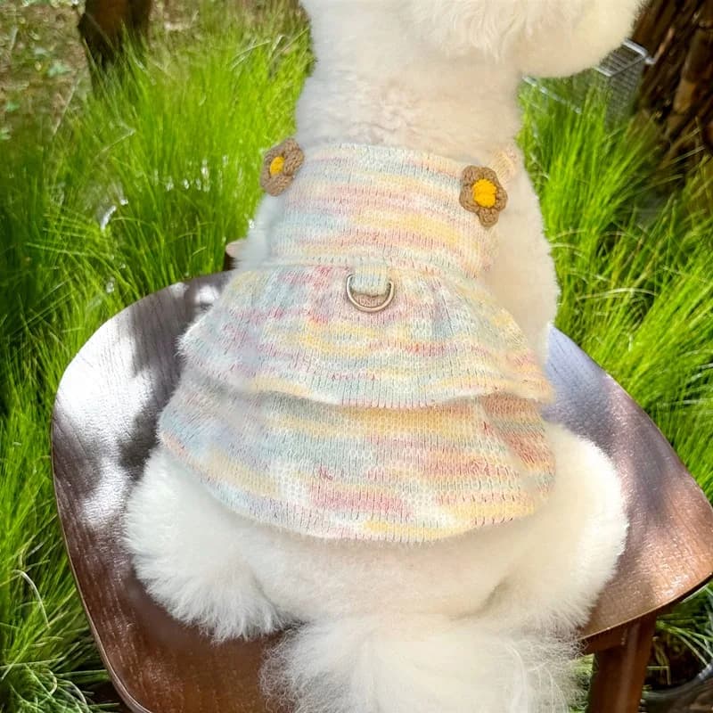 Bellissimi abiti per animali domestici Teddy Abiti invernali Pettorina per cani calda Bichon Frise Gonna torta dolce Abbigliamento per cani femminili
