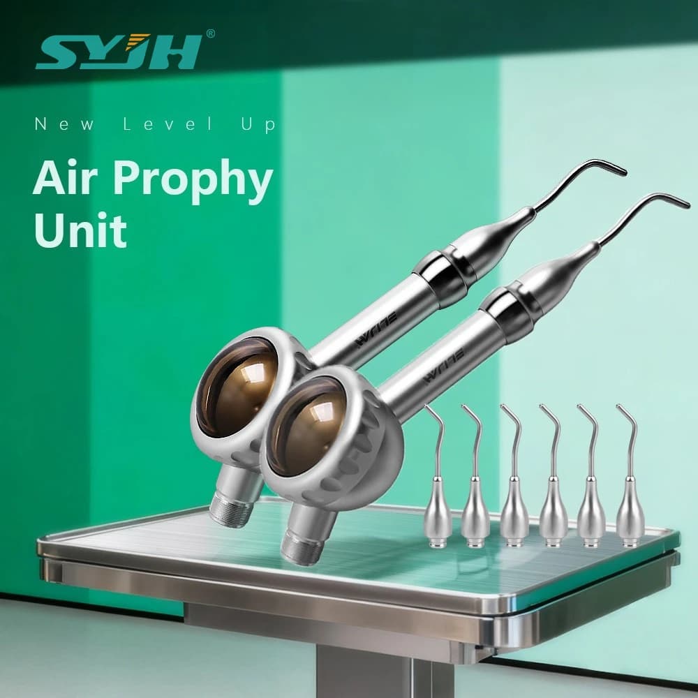 SYJH Set of 2 with 6 Operational Heads, 2/4 Hole Air Dental Sanding Machine, Connectable to the Dental Armchair for Cleaning Tools and Tooth Whitening