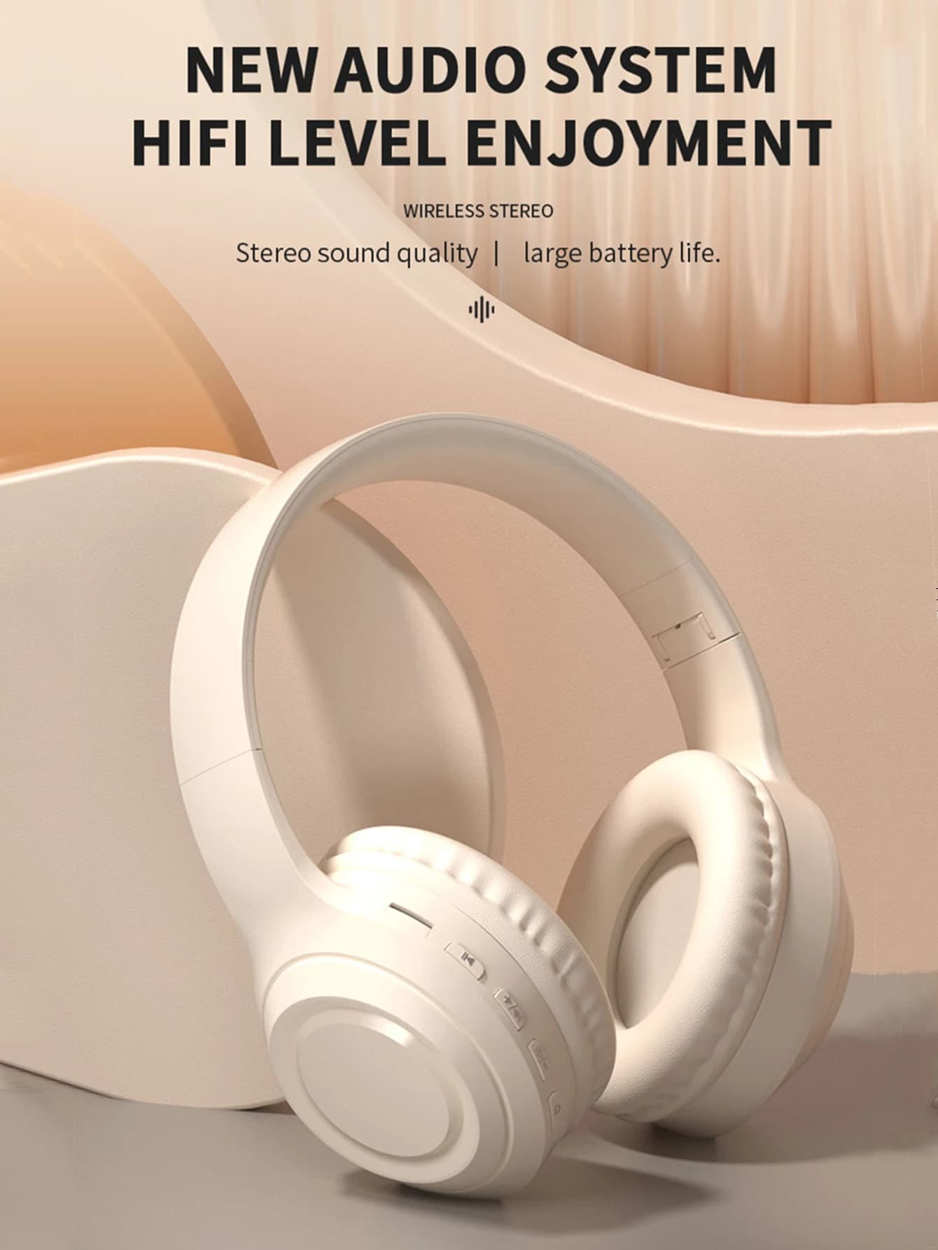 Cuffie Bluetooth Wireless On-Ear, Auricolari Sportivi HiFi Stereo alla Moda, Supporto per Scheda TF e Lettore Musicale AUX con Microfono HD
