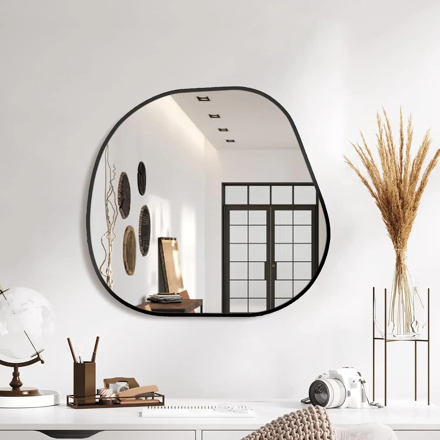 Specchio da bagno irregolare, antideflagrante, a forma speciale, da parete, stile artistico.
