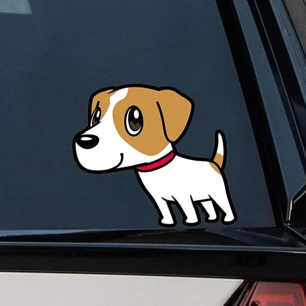 Nuovo design sticky cartoon cute Schnauzer Jack Russell Terrier car sticker RV car motocross laptop trunk decorazione della parete, 13cm
