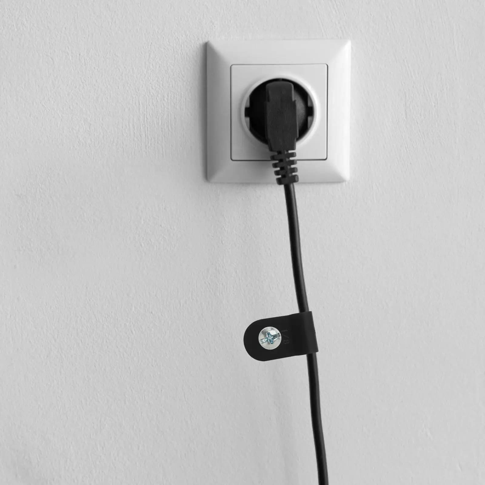 100 Pezzi Clip per Cavi, Organizzatori per Gestione Fili, per Interni ed Esterni, Audio, Video, Computer, Ethernet, Cavi Coassiali, TV