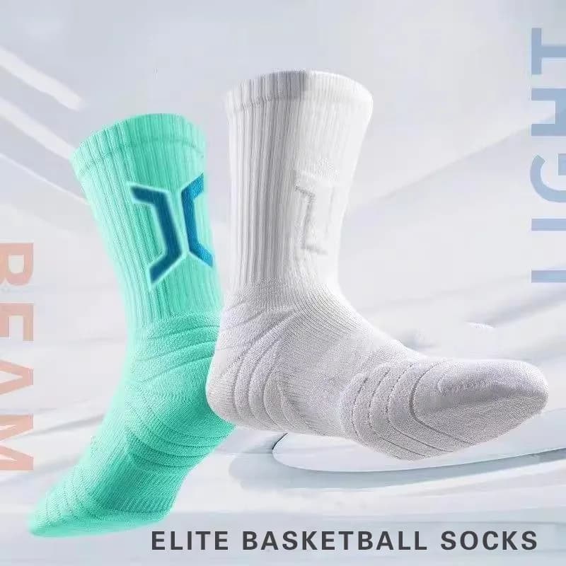 1/5 pairs of comfortable and casual basketball socks for men, thick socks with medium tube, long breathable and non-slip socks that absorb sweat