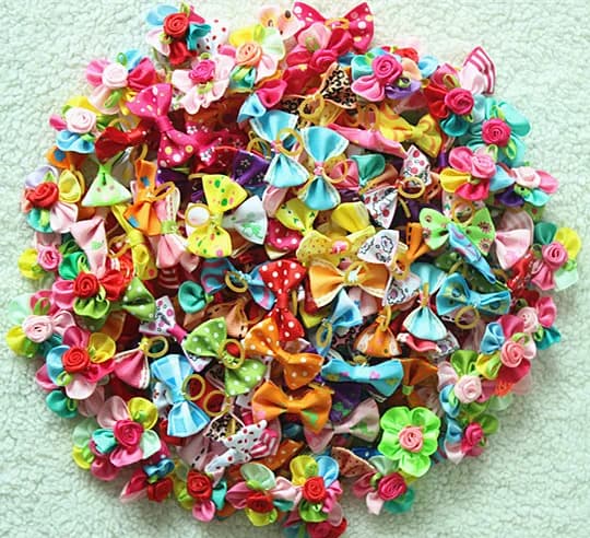 Wholesale1000pcs Nuovo stile mix Elastici per peli di cani da compagnia Archi per peli di animali Accessori per capelli per cani Prodotti per toelettatura di animali Regalo carino