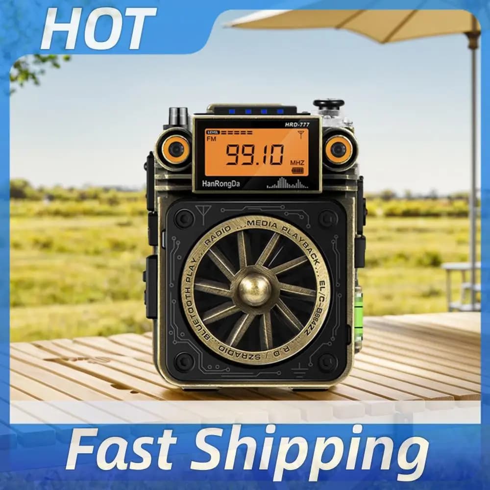 Full-Band Mini Radio with BT Speaker AM FM Radio Suitable for Camping Emergency