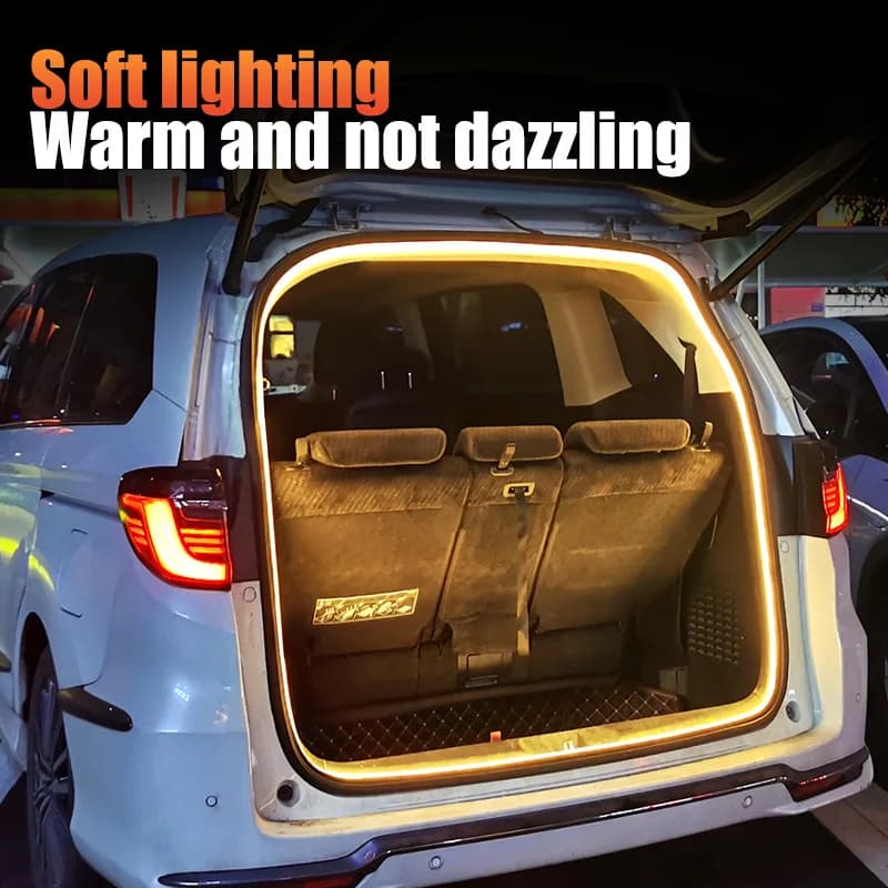 Flexible LED Ambient Light Strip Scanning 2M/4M for Tesla Model Y 3 S Rear Trunk Silicone Interior Car Decorative Lamp DIY Lamp