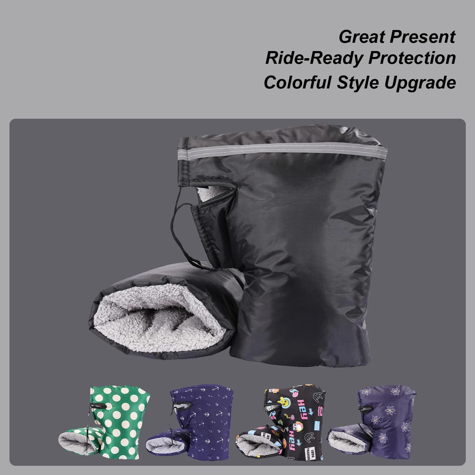 1 paio di guanti da manubrio per moto guanti da ciclismo invernali guanti da manubrio impermeabili guanti termici da moto per motoslitta e-bike