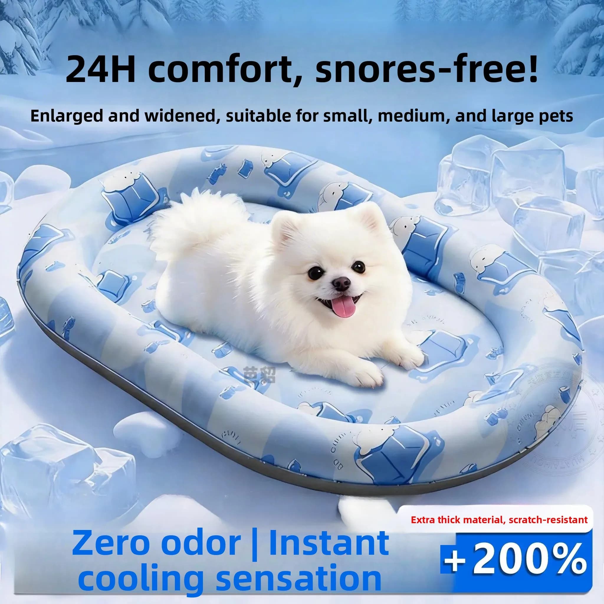 Tappetino Refrigerante Ispessito per Animali Domestici, Materassino Rinfrescante Anti-Strappo per Cani, Cuccia per Cani con Fondo in PVC Impermeabile e Imbottitura in Cotone PP