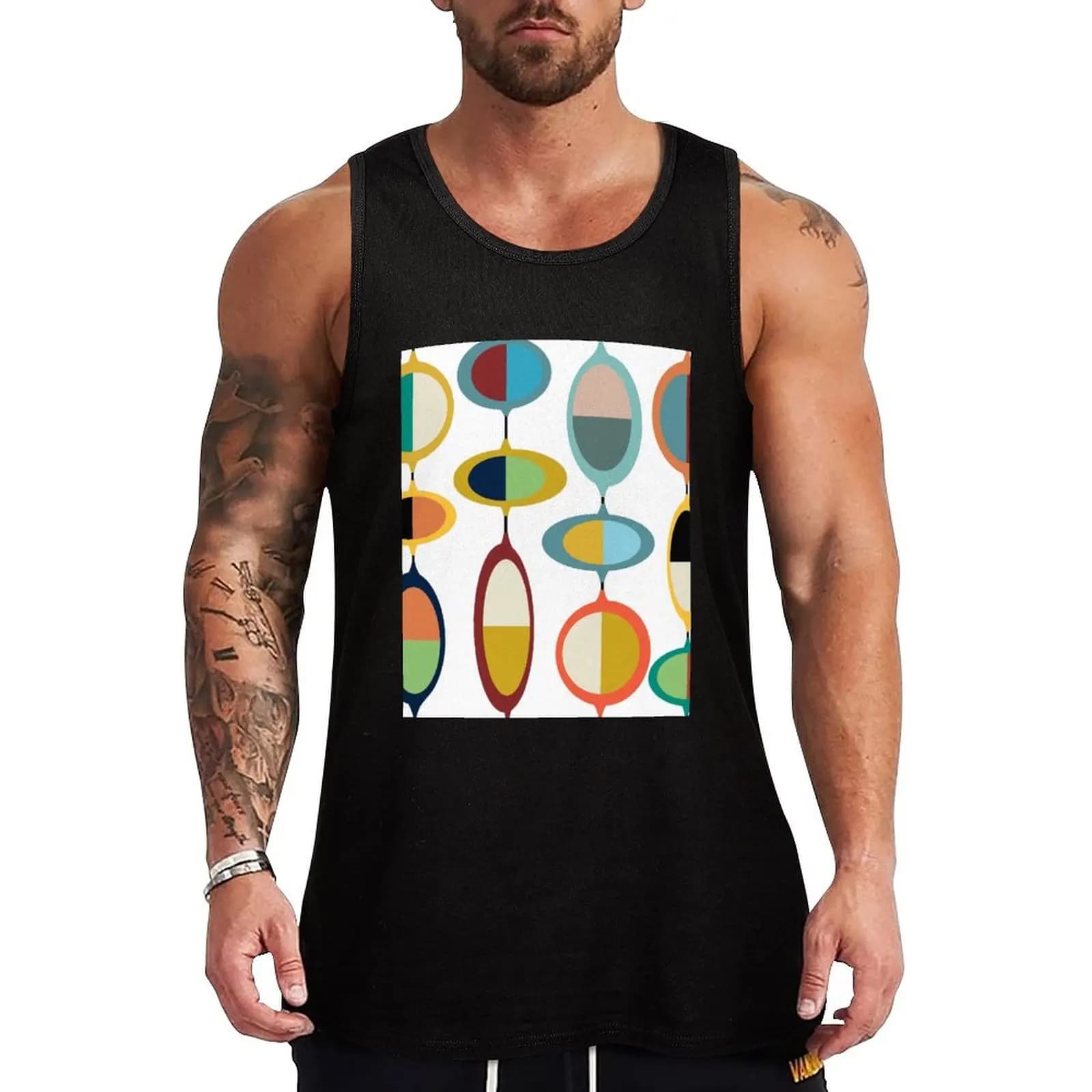 Stile Mid-Century Modern # Canotta da Lavoro Outdoor 4 Tank Top, Robusta e Senza Maniche