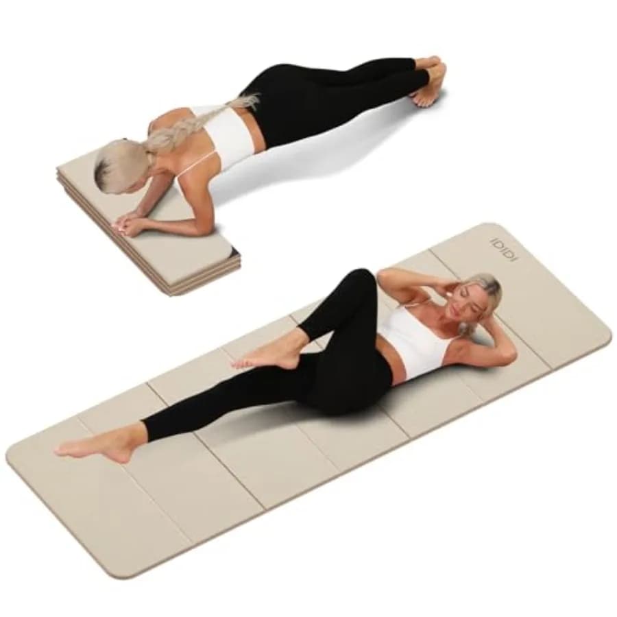 Tappetino Yoga Pieghevole Extra Spesso 8,1 cm, Certificato SGS, Materiale POE, Antiscivolo, Tappetino Multifunzione per Allenamento in Studio
