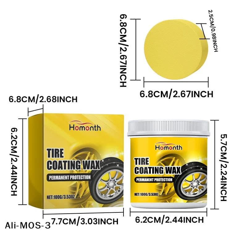 Cera per pneumatici, soluzione protettiva per pneumatici, agente lucidante per pneumatici, applicatore detergente per pneumatici di auto, moto e camper