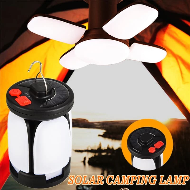 1-5PCS illuminazione esterna LED Leaf lampada da campeggio Hung emergenza solare USB ricaricabile tenda luci da campeggio lanterne da viaggio da pesca