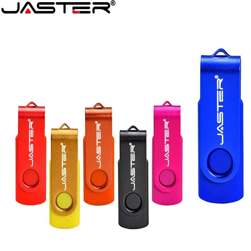 JASTER Regalo aziendale Chiavetta USB 128 GB Capacità reale Pen Drive 64 GB Memory Stick ruotabile Chiavetta USB ad alta velocità da 32 GB 16 GB