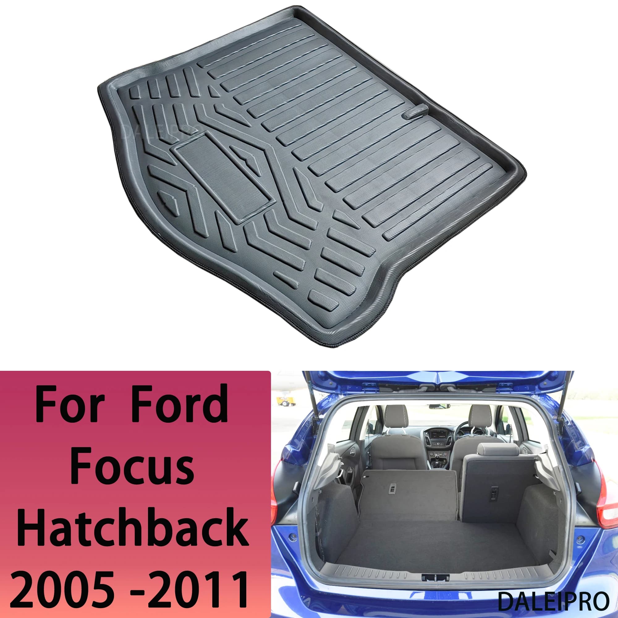 Auto Baule Posteriore Zerbino Per Ford Focus MK2 Hatchback 2005 2006 2007 2008 2009 2010 2011 Cargo Liner Boot Pavimento Tappeto Accessori