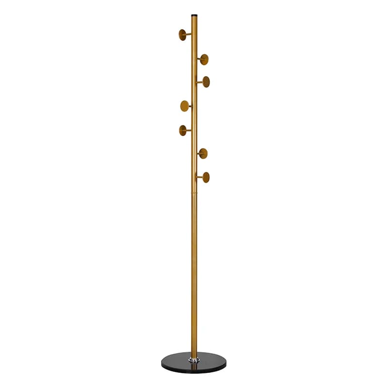 Standing floor hanger with metal sports clothes shaft with 7 hooks per bedroom