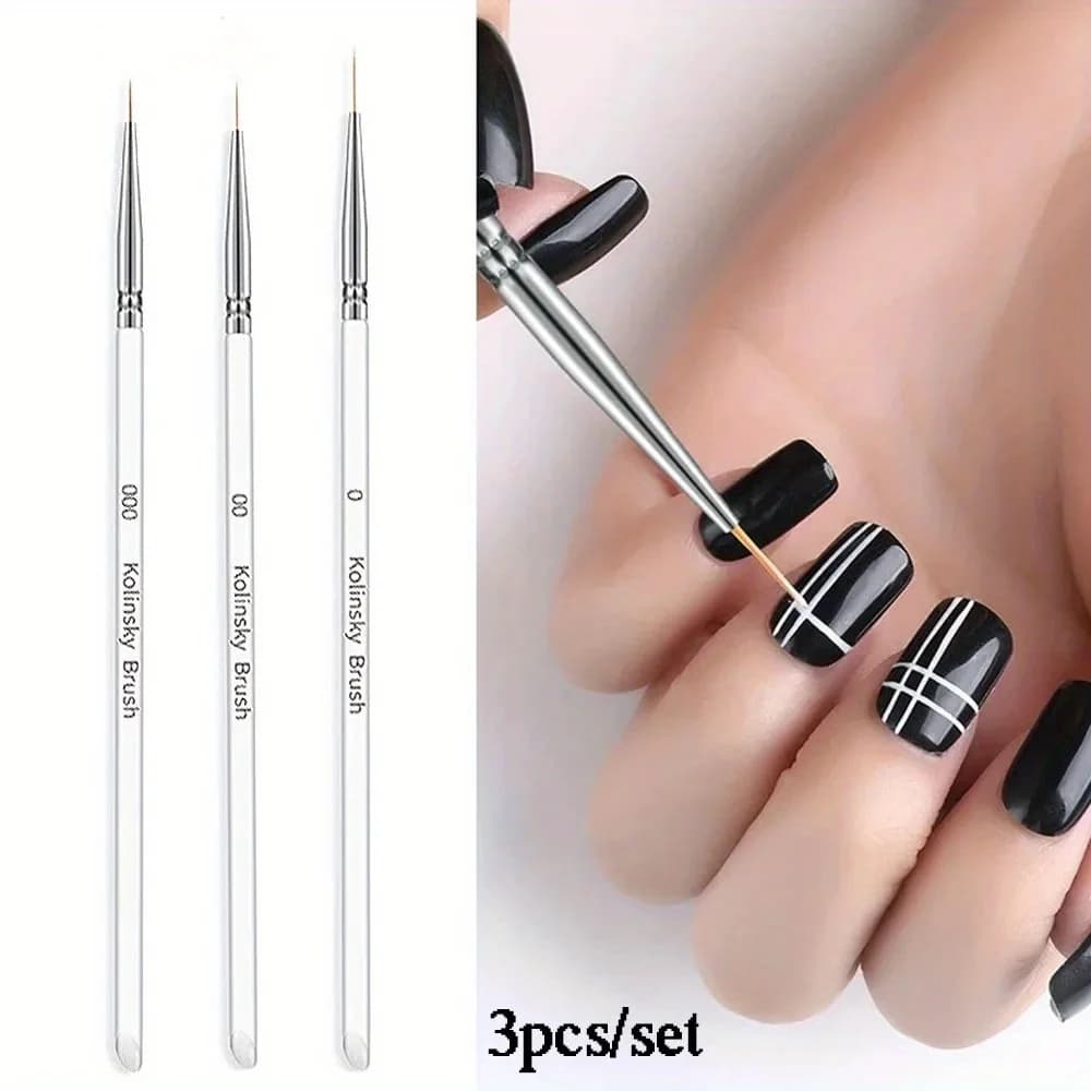 3 pz/set Ultra-sottile Nail Liner Pennello Gel UV 3D Consigli Penna da disegno a strisce francesi con manico in acrilico Donne Ragazze Strumenti per manicure fai da te
